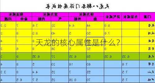 天龙的核心属性是什么？